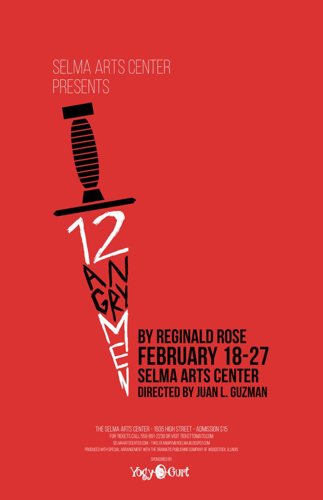 A poster of the 1 2 angry men play.